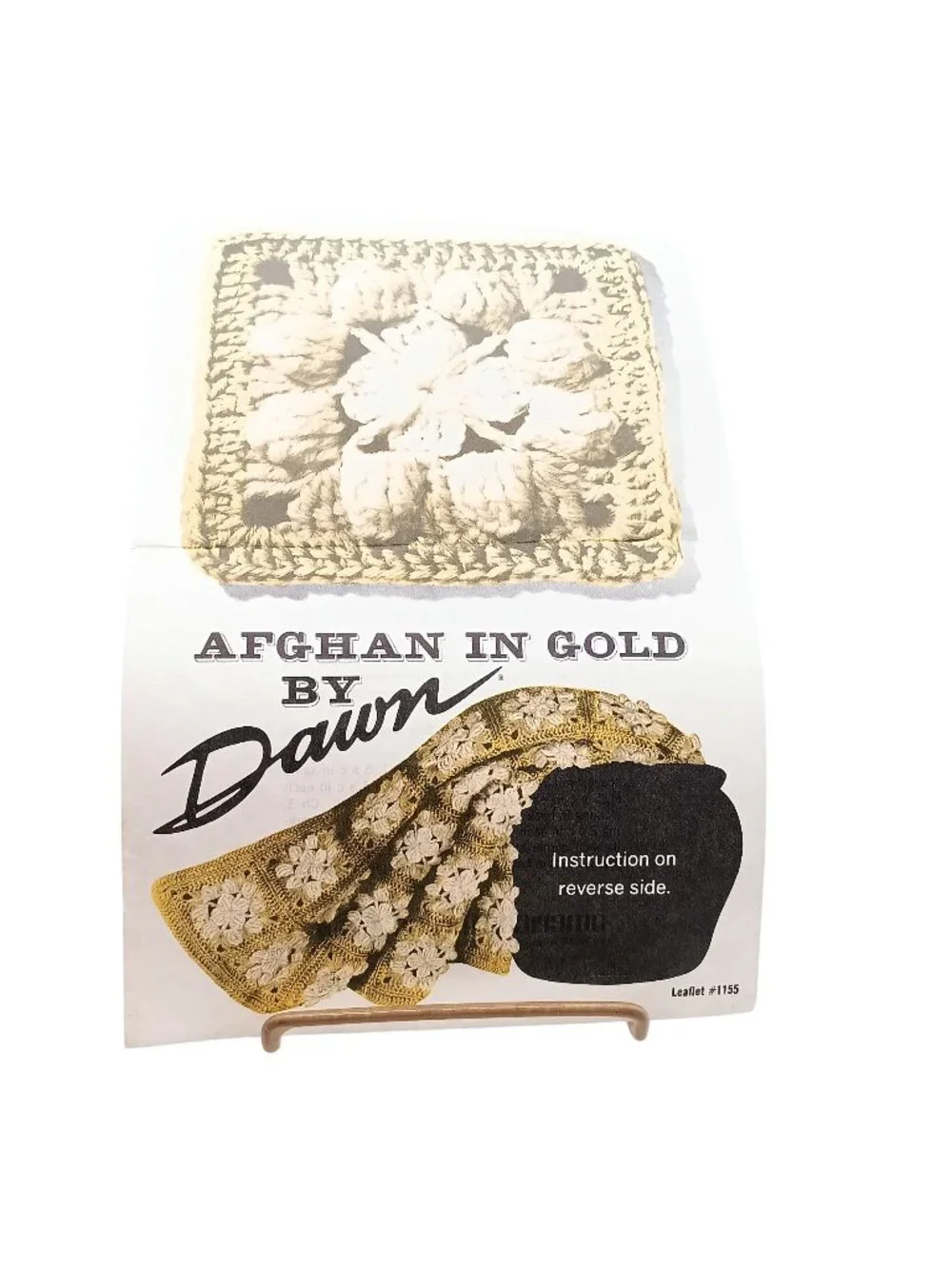 Vintage Afghan In Gold By Dawn Crochet Pattern Leaflet #1155